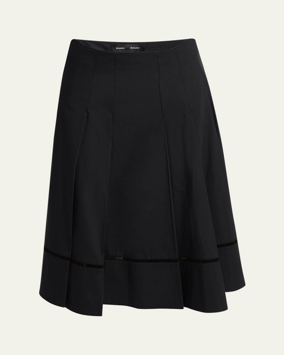 Laci Pleated Eco Cotton Poplin Midi Skirt